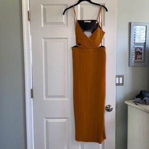 A.L.C. Mustard yellow cut out dress size 6 midi